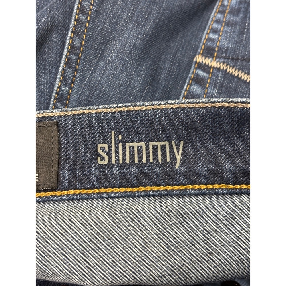 7 For All Mankind Slimmy Luxe Performance Mens Dark Wash Slim Fit Jeans  30X34 - Picture 6 of 14